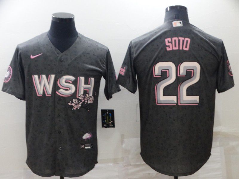 Men Washington Nationals #22 Soto Grey City Edition Game Nike 2022 MLB Jersey->los angeles lakers->NBA Jersey
